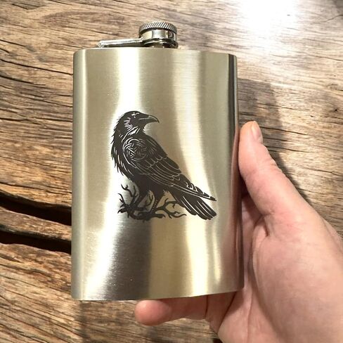 8oz Crow Raven Flask (8 أوقية أسود) in Saudi Arabia