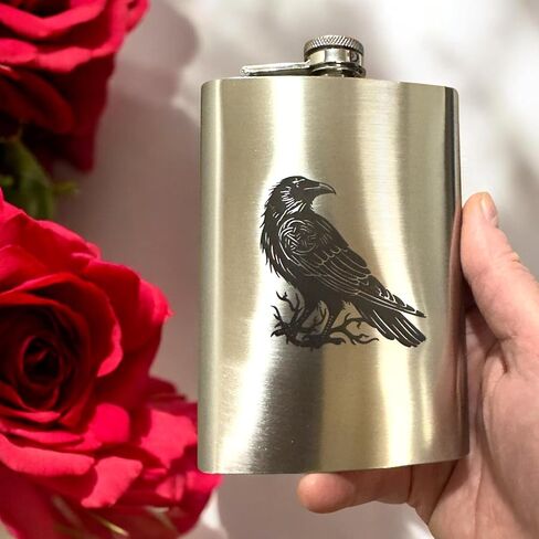 8oz Crow Raven Flask (8 أوقية أسود) in Saudi Arabia