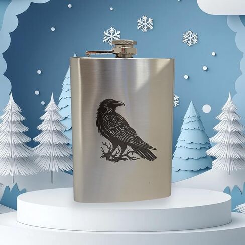 8oz Crow Raven Flask (8 أوقية أسود) in Saudi Arabia