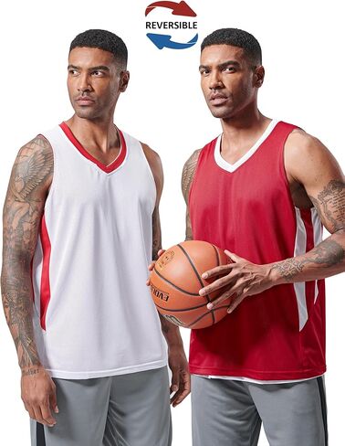 Pack of 10 Reversible Men's Mesh Performance Athletic Basketball Jerseys - Blank Team Uniforms for Sports Scrimmage Bulk in Kuwait