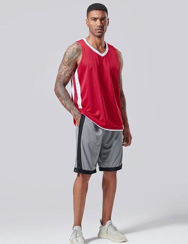Pack of 10 Reversible Men's Mesh Performance Athletic Basketball Jerseys - Blank Team Uniforms for Sports Scrimmage Bulk in Kuwait