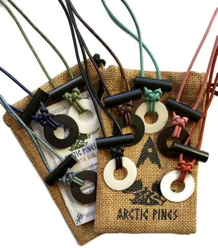 Circle Fire Starter Necklace (Blue Cord, Black Circle) in Saudi Arabia