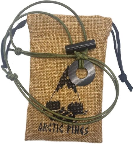 Circle Fire Starter Necklace (Blue Cord, Black Circle) in Saudi Arabia