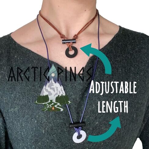 Circle Fire Starter Necklace (Blue Cord, Black Circle) in Saudi Arabia