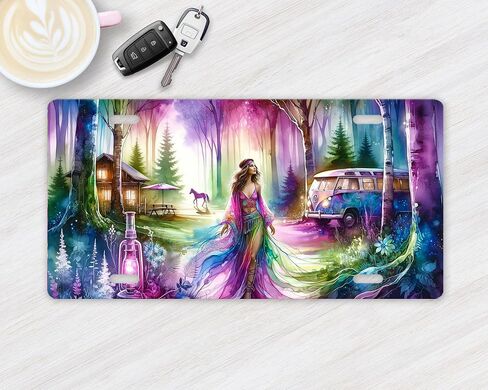 Fantasy Vanity Decorative Aluminum Front License Plate, Car Accessory, Vanity Tag (Dragonfly and Fairies) in Saudi Arabia