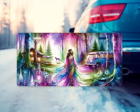 Fantasy Vanity Decorative Aluminum Front License Plate, Car Accessory, Vanity Tag (Dragonfly and Fairies) in Saudi Arabia