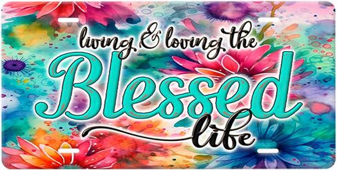Nana...Living & Loving The Life...Vanity Plate Sign, Grandmother Name with Colorful Flowers Design Background in Saudi Arabia