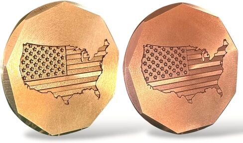 Golf Ball Marker (Set of 2) - American Flag Ball Markers made of Copper and Brass - Made in the USA Golf Accssories for Men - Golf Gifts in Saudi Arabia