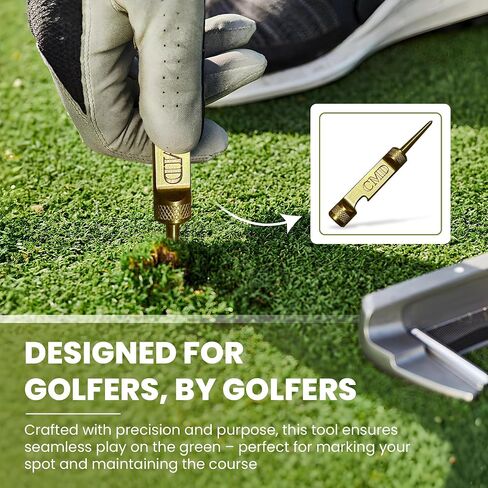 علامة لعبة Golf Ball Marker & Golf Divot Tool - النحاس الصلبة ، وملحقات الجولف المخصصة 100 ٪ من الولايات المتحدة الأمريكية للرجال والهدايا المثالية لاعبي الغولف (بدون فتحات زجاجة) in Saudi Arabia