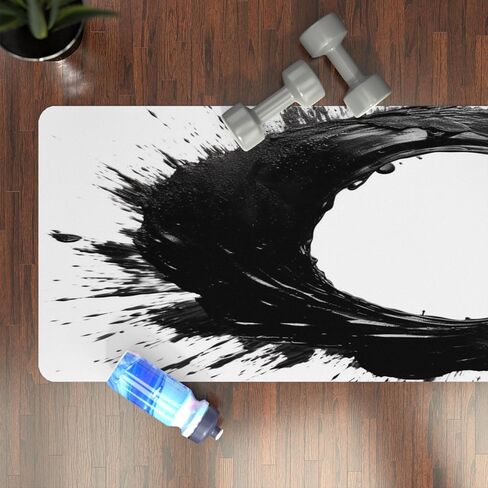 دائرة الانسجام: Microfiber Rubber Yoga Mat | مجردة العين جذابة الطلاء | Harmony Mind and Body Fitness Accessory 24 "× 68" in Saudi Arabia