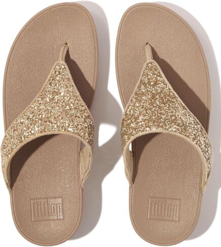 FitFlop women's Lulu Glitter Toe-Post Sandals Wedge in Saudi Arabia