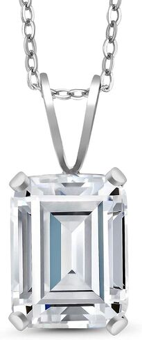 Gem Stone King 925 Sterling Silver London Blue Topaz Pendant Necklace For Women (2.30 Cttw, Emerald Cut 9X7MM, Gemstone Birthstone with 18 Inch Silver Chain) in Saudi Arabia