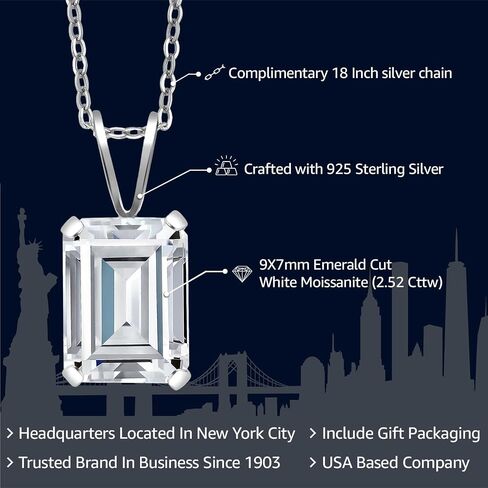Gem Stone King 925 Sterling Silver London Blue Topaz Pendant Necklace For Women (2.30 Cttw, Emerald Cut 9X7MM, Gemstone Birthstone with 18 Inch Silver Chain) in Saudi Arabia