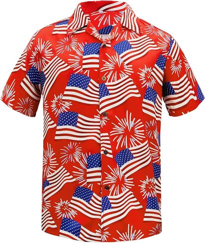 Hawaiian Shirt for Men Short Sleeve Beach Tropical Summer Vacation Shirt Casual Button Down Aloha Shirt Flowery Parrot XL in Kuwait