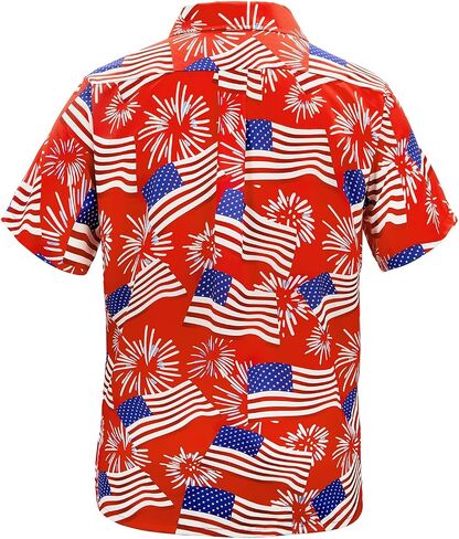 Hawaiian Shirt for Men Short Sleeve Beach Tropical Summer Vacation Shirt Casual Button Down Aloha Shirt Flowery Parrot XL in Kuwait