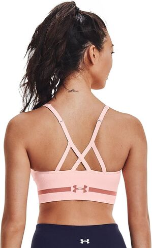Under Armour Women's Seamless Low Impact Long Sports Bra , (811) Coho / / Cinna Red , Large in Saudi Arabia