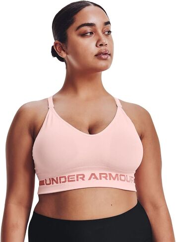 Under Armour Women's Seamless Low Impact Long Sports Bra , (811) Coho / / Cinna Red , Large in Saudi Arabia
