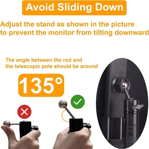 iPad Stand for Desk Tablet Holder Portable Monitor Stand 18.5 inch with Super Wide Clamp Swivel Tilt Ball Joint Telescopic Pole and Foldable Tripod for 6.5-18.5" Monitor Kindle FL11C in Saudi Arabia