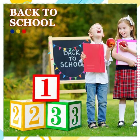 Kolldenn 6 Pcs Back to School Balloon Box Decorations, Preschool Kindergarten Graduation Decoration Include Composition Notebook Pencil Crayon Theme for Classroom Party Graduation Photo Booth Props in Saudi Arabia