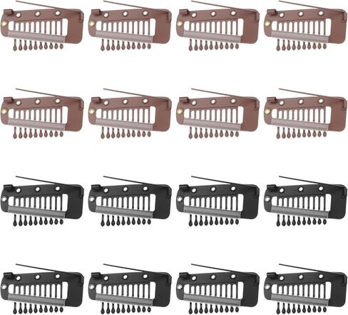 16pcs 10-Teeth Wig Clips to Secure Wig No Sew,Clips for Hair Extensions Invisible Strong Hijab Pins Chunni Clip for Woman Veil Hair Extensions Hairpieces in Saudi Arabia