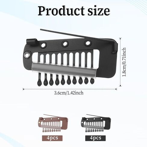 16pcs 10-Teeth Wig Clips to Secure Wig No Sew,Clips for Hair Extensions Invisible Strong Hijab Pins Chunni Clip for Woman Veil Hair Extensions Hairpieces in Saudi Arabia