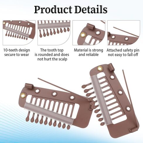 16pcs 10-Teeth Wig Clips to Secure Wig No Sew,Clips for Hair Extensions Invisible Strong Hijab Pins Chunni Clip for Woman Veil Hair Extensions Hairpieces in Saudi Arabia