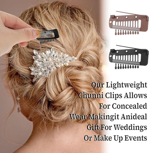16pcs 10-Teeth Wig Clips to Secure Wig No Sew,Clips for Hair Extensions Invisible Strong Hijab Pins Chunni Clip for Woman Veil Hair Extensions Hairpieces in Saudi Arabia