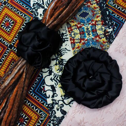 Spiral Lock Hair Tie Extra Large Scrunchies Dreadlock Hair Tie for Women and Men Dreadlock Accessories Colorful Dread Ties for Braids Loc Thick Curly Hair (Black) in Saudi Arabia