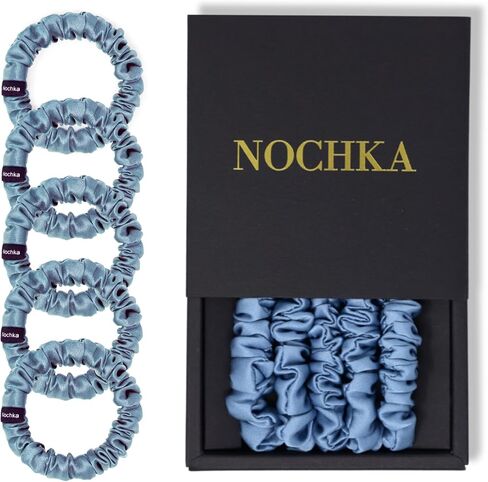 Scrunchies Mulberry Silk for Women - Scrunchies ذات الشعر الحريري الرفيع المتميز لجميع أنواع الشعر الصلبة (5 عبوات) - مصنوعة في روابط الشعر الحريرية - Scrunchie الحريري مجموعة للوقاية من الفراز (أسود) in Saudi Arabia