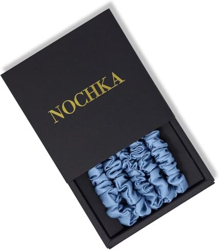 Scrunchies Mulberry Silk for Women - Scrunchies ذات الشعر الحريري الرفيع المتميز لجميع أنواع الشعر الصلبة (5 عبوات) - مصنوعة في روابط الشعر الحريرية - Scrunchie الحريري مجموعة للوقاية من الفراز (أسود) in Saudi Arabia