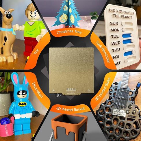 SUNLU 3D Printer Flexible Removable Magnetic Platforms，310*310mm(12.2*12.2 inch), 3D Printer Build Surface Heated Bed, For 99% FDM 3D Printer, 2 Pcs Magnetic Removeable Print Bed Sticker +1 Pcs Base in Kuwait