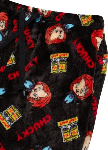 COCO BRANDS Chucky بنطال بيجامة رجالي مطبوع بالكامل مع حزام خصر مرن قابل للتعديل - ملابس نوم من الصوف الحريري in Saudi Arabia