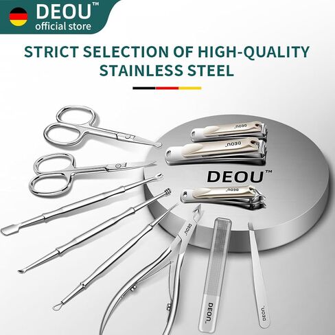 Kit Grooming Nail Clippers Set 11 in 1 Stainless Steel Professional Manicure Kit Nail Clippers Set for Women, 11pcs Luxurious Personal Care Manicure Nail Gift Set for Travel or Home in Kuwait
