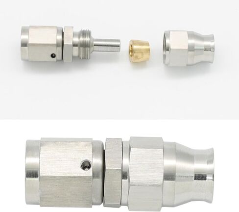 KRD PERFORMANCE Stainless Steel Straight Brake Clutch Fitting 3AN 3/8" x 24 Swivel Female Thread to AN3 PTFE Braided Hose End For Teflon Hose in Saudi Arabia
