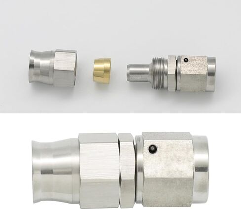 KRD PERFORMANCE Stainless Steel Straight Brake Clutch Fitting 3AN 3/8" x 24 Swivel Female Thread to AN3 PTFE Braided Hose End For Teflon Hose in Saudi Arabia