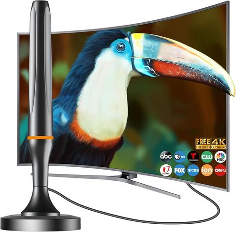Antenna for Smart TV, Digital Antenna for TV Small Indoor Outdoor, TV Antenna for Free Local Channels with Strong Magnetic Base, Support 4K 1080p Fire TV and All Older TV -10ft Coax Cable in Saudi Arabia