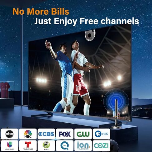 Antenna for Smart TV, Digital Antenna for TV Small Indoor Outdoor, TV Antenna for Free Local Channels with Strong Magnetic Base, Support 4K 1080p Fire TV and All Older TV -10ft Coax Cable in Saudi Arabia