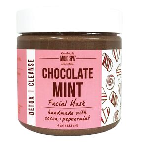Mojo Spa Chocolate Mint Facial Mask | Chocolate, Peppermint Scent | Moisturizing & Detoxifying Clay Mask | 4 oz