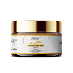 Turmeric + Carrot Seed Oil Whipped Body Butter, Brightening Skin Care Cream, Turmeric Cream with Manuka Honey & Shea Body Butter, 4 oz