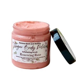 Exfoliating Body Scrub, Shea Butter Whipped Sugar Body Polish, (Blue Raspberry)