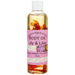 Organic Hair Solution- NOURISHING BODY OIL WITH (Lily & Lilac)-Plant-based Formula, Dry Skin Moisturizer & Hydrating Body Massage Oil, for Radiant & Healthy Glow, Nourishing After Shower-For All skin