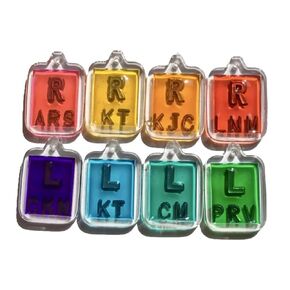4 sets of xray markers (4 R and 4 L) with initials