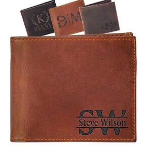 Custom Wallet for Men, Dad, Him, Mens Christmas Gifts, Genuine Leather Wallet with Custom Name for Anniversary, Personalized Unique Design Wallet for Him, Father, Boyfriend, Husband, Grandpa, Son