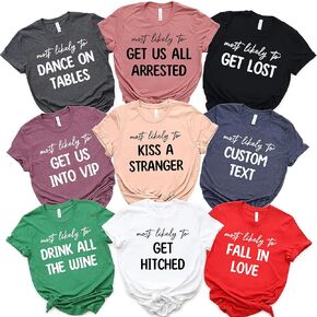Most Likely To Matching Shirts - Funny Bachelorette & Group Halloween T-Shirts for Men & Women | Bring Home a Stray Cat Theme, Cheap Costumes, Graphic Family Fruit Cruise Tees