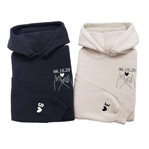 Personalized Couple Sweatshirt, Custom Hoodie, Valentines Day Gift, Matching Couple Sweaters, Anniversary Gifts for Men and Women, Couple Shirts for Boyfriend Girlfriend