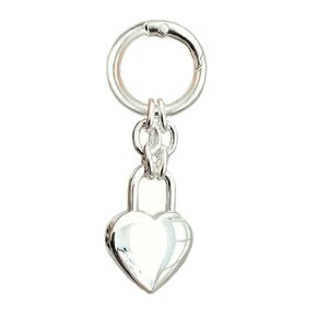 Silver Heart Shaped Padlock Handbag Charm