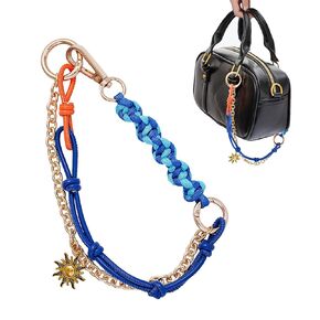 Handmade Leather Bag Purse Charms for Handbags Keychains, Leather Chain Sun Pendant Decor for Car Key Chain Camera Lanyard Purse (Golden)