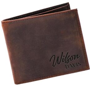 Custom Wallet for Men, Personalized Men Leather Wallet, Fathers Day Gifts for Dad, Grandpa, Men's Birthday Gifts, Customizable Valentines Day & Aniversary Gift for Him, Gift for Husband