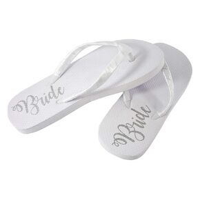 Bride Sole Flat Flip Flops for Beach Wedding Sandals