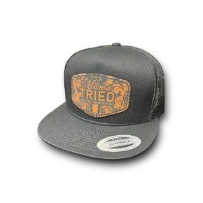 Mama Tried Ultra tooled look Flatbill hat (White)